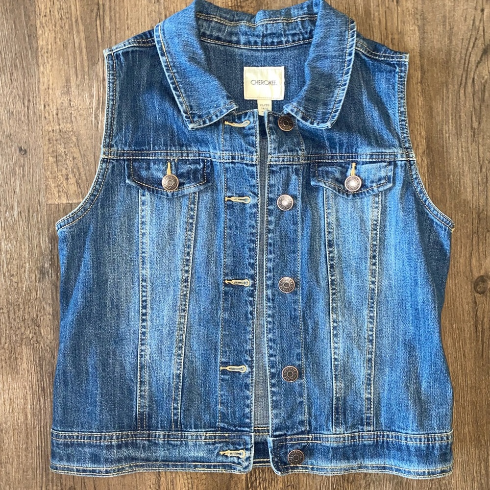 Blue jean jacket vest